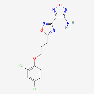 molecular formula C13H11Cl2N5O3 B11519185 4-{5-[3-(2,4-Dichlorophenoxy)propyl]-1,2,4-oxadiazol-3-yl}-1,2,5-oxadiazol-3-amine 