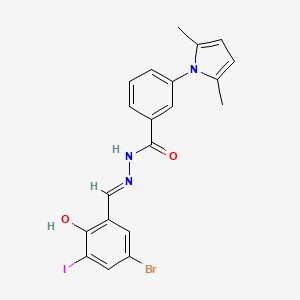 N'-[(E)-(5-bromo-2-hydroxy-3-iodophenyl)methylidene]-3-(2,5-dimethyl-1H-pyrrol-1-yl)benzohydrazide