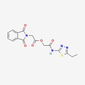 molecular formula C16H14N4O5S B11519204 2-[(5-ethyl-1,3,4-thiadiazol-2-yl)amino]-2-oxoethyl (1,3-dioxo-1,3-dihydro-2H-isoindol-2-yl)acetate 