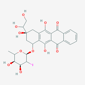 molecular formula C₂₆H₂₇IO₁₁ B1151922 (9S)-9-(1,2-dihydroxyethyl)-7-[(2R,4S,5R)-4,5-dihydroxy-3-iodo-6-methyloxan-2-yl]oxy-6,9,11-trihydroxy-8,10-dihydro-7H-tetracene-5,12-dione 