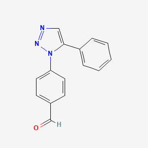 molecular formula C15H11N3O B11519235 4-(5-phenyl-1H-1,2,3-triazol-1-yl)benzaldehyde 