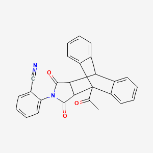 molecular formula C27H18N2O3 B11519243 2-(1-Acetyl-16,18-dioxo-17-azapentacyclo[6.6.5.0~2,7~.0~9,14~.0~15,19~]nonadeca-2,4,6,9,11,13-hexaen-17-yl)benzonitrile (non-preferred name) 