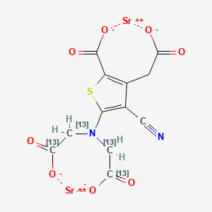 molecular formula C₈¹³C₄H₆N₂O₈SSr₂ B1151926 distrontium;5-[bis(oxidocarbonyl(113C)methyl)amino]-3-(carboxylatomethyl)-4-cyanothiophene-2-carboxylate 