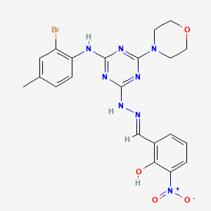 2-[(E)-(2-{4-[(2-bromo-4-methylphenyl)amino]-6-(morpholin-4-yl)-1,3,5-triazin-2-yl}hydrazinylidene)methyl]-6-nitrophenol