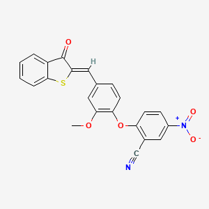 2-{2-methoxy-4-[(Z)-(3-oxo-1-benzothiophen-2(3H)-ylidene)methyl]phenoxy}-5-nitrobenzonitrile