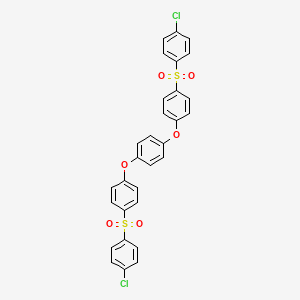 molecular formula C30H20Cl2O6S2 B11519293 1,1'-[Benzene-1,4-diylbis(oxy)]bis{4-[(4-chlorophenyl)sulfonyl]benzene} 