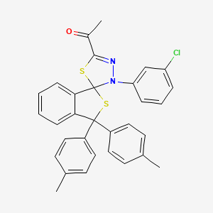 1-[3'-(3-chlorophenyl)-3,3-bis(4-methylphenyl)-3H,3'H-spiro[2-benzothiophene-1,2'-[1,3,4]thiadiazol]-5'-yl]ethanone