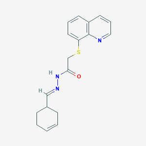 N'-[(E)-cyclohex-3-en-1-ylmethylidene]-2-(quinolin-8-ylsulfanyl)acetohydrazide