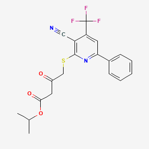 Propan-2-yl 4-{[3-cyano-6-phenyl-4-(trifluoromethyl)pyridin-2-yl]sulfanyl}-3-oxobutanoate