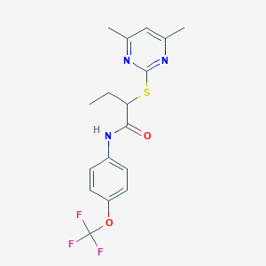 2-[(4,6-dimethylpyrimidin-2-yl)sulfanyl]-N-[4-(trifluoromethoxy)phenyl]butanamide