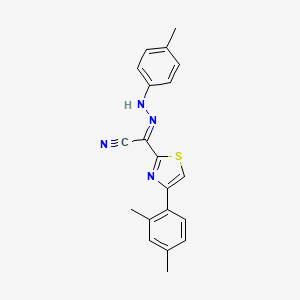 (2E)-[4-(2,4-dimethylphenyl)-1,3-thiazol-2-yl][2-(4-methylphenyl)hydrazinylidene]ethanenitrile