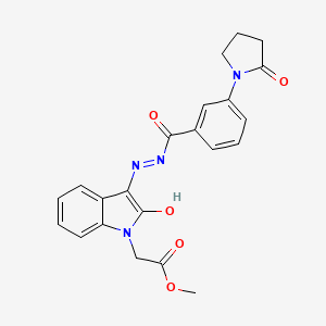 methyl [(3E)-2-oxo-3-(2-{[3-(2-oxopyrrolidin-1-yl)phenyl]carbonyl}hydrazinylidene)-2,3-dihydro-1H-indol-1-yl]acetate