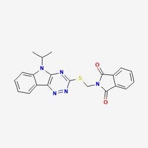 molecular formula C21H17N5O2S B11519349 2-({[5-(propan-2-yl)-5H-[1,2,4]triazino[5,6-b]indol-3-yl]sulfanyl}methyl)-1H-isoindole-1,3(2H)-dione 