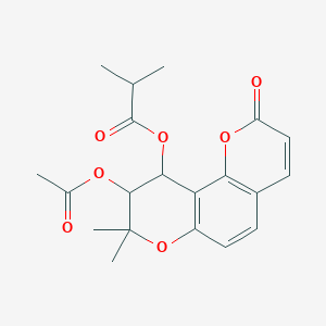 molecular formula C20H22O7 B1151937 (9-Acetyloxy-8,8-dimethyl-2-oxo-9,10-dihydropyrano[2,3-f]chromen-10-yl) 2-methylpropanoate CAS No. 77331-76-1