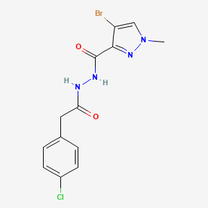 4-bromo-N'-[(4-chlorophenyl)acetyl]-1-methyl-1H-pyrazole-3-carbohydrazide