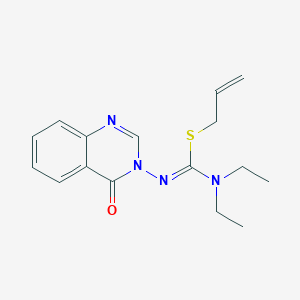 molecular formula C16H20N4OS B11519396 prop-2-en-1-yl N,N-diethyl-N'-(4-oxoquinazolin-3(4H)-yl)carbamimidothioate 