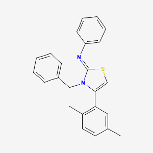 molecular formula C24H22N2S B11519417 N-[(2Z)-3-benzyl-4-(2,5-dimethylphenyl)-1,3-thiazol-2(3H)-ylidene]aniline 