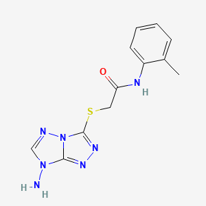 2-({7-Amino-7H-[1,2,4]triazolo[4,3-B][1,2,4]triazol-3-YL}sulfanyl)-N-(2-methylphenyl)acetamide