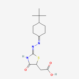 {(2Z)-2-[(4-tert-butylcyclohexylidene)hydrazinylidene]-4-oxo-1,3-thiazolidin-5-yl}acetic acid