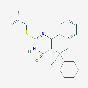 5-cyclohexyl-5-ethyl-2-[(2-methylprop-2-en-1-yl)sulfanyl]-5,6-dihydrobenzo[h]quinazolin-4(3H)-one