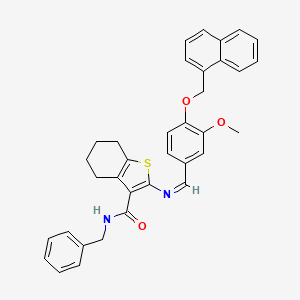 N-benzyl-2-({(Z)-[3-methoxy-4-(naphthalen-1-ylmethoxy)phenyl]methylidene}amino)-4,5,6,7-tetrahydro-1-benzothiophene-3-carboxamide