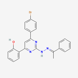 2-{6-(4-bromophenyl)-2-[(2E)-2-(1-phenylethylidene)hydrazinyl]pyrimidin-4-yl}phenol