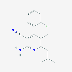 2-Amino-4-(2-chlorophenyl)-5-methyl-6-(2-methylpropyl)pyridine-3-carbonitrile