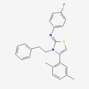 N-[(2Z)-4-(2,5-dimethylphenyl)-3-(2-phenylethyl)-1,3-thiazol-2(3H)-ylidene]-4-fluoroaniline