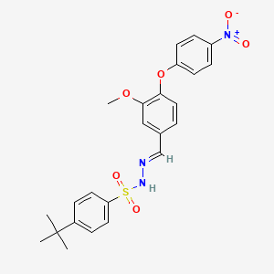 4-tert-butyl-N'-{(E)-[3-methoxy-4-(4-nitrophenoxy)phenyl]methylidene}benzenesulfonohydrazide