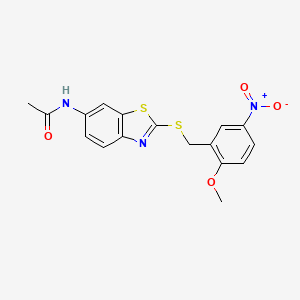 N-{2-[(2-methoxy-5-nitrobenzyl)sulfanyl]-1,3-benzothiazol-6-yl}acetamide