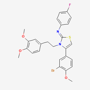 molecular formula C26H24BrFN2O3S B11519511 N-[(2Z)-4-(3-bromo-4-methoxyphenyl)-3-[2-(3,4-dimethoxyphenyl)ethyl]-1,3-thiazol-2(3H)-ylidene]-4-fluoroaniline 