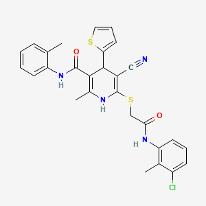 6-({2-[(3-chloro-2-methylphenyl)amino]-2-oxoethyl}sulfanyl)-5-cyano-2-methyl-N-(2-methylphenyl)-4-(thiophen-2-yl)-1,4-dihydropyridine-3-carboxamide