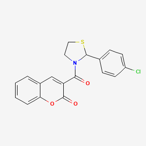 3-{[2-(4-chlorophenyl)-1,3-thiazolidin-3-yl]carbonyl}-2H-chromen-2-one