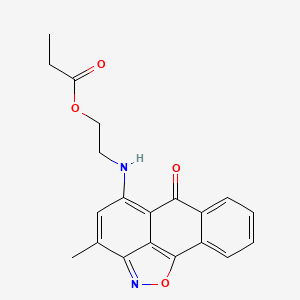 molecular formula C20H18N2O4 B11519542 2-[(3-methyl-6-oxo-6H-anthra[1,9-cd]isoxazol-5-yl)amino]ethyl propionate 