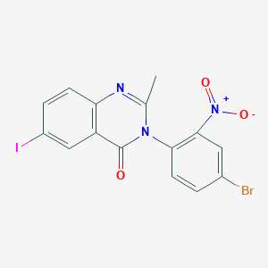 molecular formula C15H9BrIN3O3 B11519545 3-(4-bromo-2-nitrophenyl)-6-iodo-2-methylquinazolin-4(3H)-one 