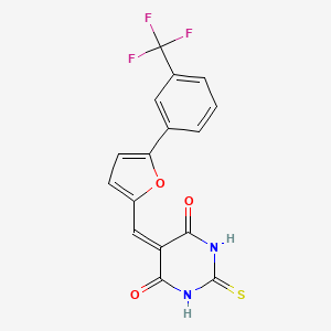 2-Sulfanylidene-5-({5-[3-(trifluoromethyl)phenyl]furan-2-YL}methylidene)-1,3-diazinane-4,6-dione