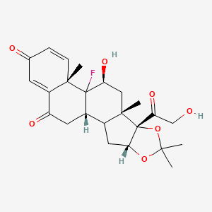 molecular formula C₂₄H₂₉FO₇ B1151957 (1S,4R,8S,9S,11S,13S)-12-fluoro-11-hydroxy-8-(2-hydroxyacetyl)-6,6,9,13-tetramethyl-5,7-dioxapentacyclo[10.8.0.02,9.04,8.013,18]icosa-14,17-diene-16,19-dione 