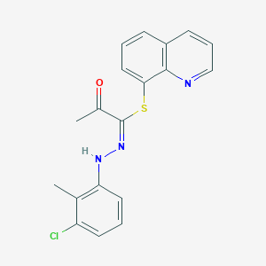 molecular formula C19H16ClN3OS B11519613 quinolin-8-yl (1E)-N-(3-chloro-2-methylphenyl)-2-oxopropanehydrazonothioate 