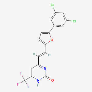 molecular formula C17H9Cl2F3N2O2 B11519621 4-{(E)-2-[5-(3,5-dichlorophenyl)furan-2-yl]ethenyl}-6-(trifluoromethyl)pyrimidin-2(1H)-one 