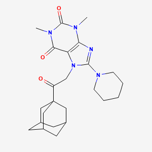 7-[2-(Adamantan-1-YL)-2-oxoethyl]-1,3-dimethyl-8-(piperidin-1-YL)-2,3,6,7-tetrahydro-1H-purine-2,6-dione