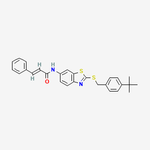 (2E)-N-{2-[(4-tert-butylbenzyl)sulfanyl]-1,3-benzothiazol-6-yl}-3-phenylprop-2-enamide