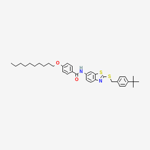 N-{2-[(4-tert-butylbenzyl)sulfanyl]-1,3-benzothiazol-6-yl}-4-(decyloxy)benzamide