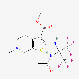 Methyl 2-{[2-(acetylamino)-1,1,1,3,3,3-hexafluoropropan-2-yl]amino}-6-methyl-4,5,6,7-tetrahydrothieno[2,3-c]pyridine-3-carboxylate