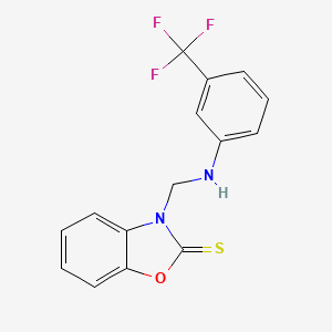 molecular formula C15H11F3N2OS B11519760 3-({[3-(trifluoromethyl)phenyl]amino}methyl)-1,3-benzoxazole-2(3H)-thione 