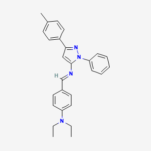 molecular formula C27H28N4 B11519808 N-{(E)-[4-(diethylamino)phenyl]methylidene}-3-(4-methylphenyl)-1-phenyl-1H-pyrazol-5-amine 