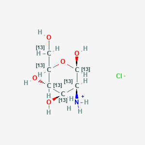 molecular formula ¹³C₆H₁₄ClNO₅ B1151981 [(2R,3S,4R,5S)-2,4,5-trihydroxy-6-(hydroxy(113C)methyl)(2,3,4,5,6-13C5)oxan-3-yl]azanium;chloride 