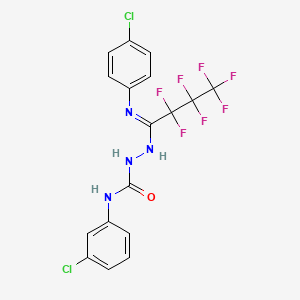 N-(3-chlorophenyl)-2-[(1Z)-N-(4-chlorophenyl)-2,2,3,3,4,4,4-heptafluorobutanimidoyl]hydrazinecarboxamide