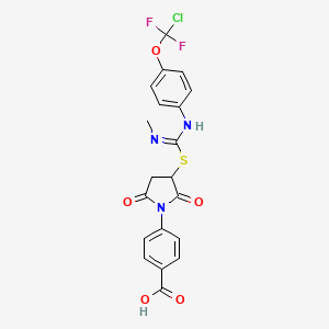 4-{3-[(N-{4-[chloro(difluoro)methoxy]phenyl}-N'-methylcarbamimidoyl)sulfanyl]-2,5-dioxopyrrolidin-1-yl}benzoic acid