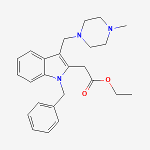 molecular formula C25H31N3O2 B11519873 ethyl {1-benzyl-3-[(4-methylpiperazin-1-yl)methyl]-1H-indol-2-yl}acetate 