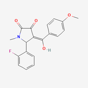 molecular formula C19H16FNO4 B11519880 5-(2-fluorophenyl)-3-hydroxy-4-(4-methoxybenzoyl)-1-methyl-1,5-dihydro-2H-pyrrol-2-one 